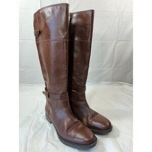 Enzo Angiolini Eero Brown Leather Tall Boots Size 8.5